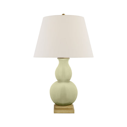 Gourd Table Lamp in Celadon Crackle.
