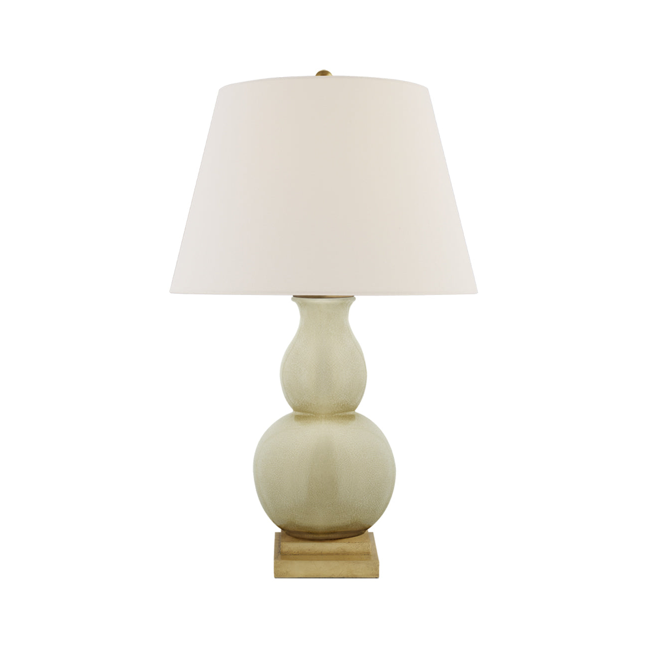 Gourd Table Lamp in Tea Stain Crackle.