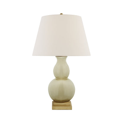 Gourd Table Lamp in Tea Stain Crackle.