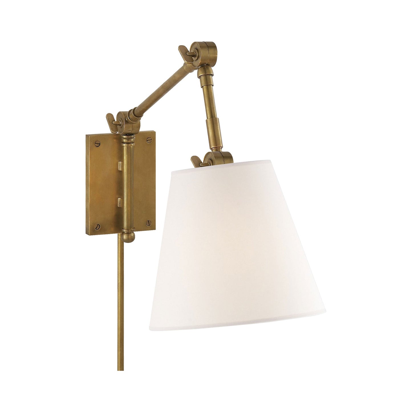 Graves Pivoting Wall Light in Hand-Rubbed Antique Brass (Linen).