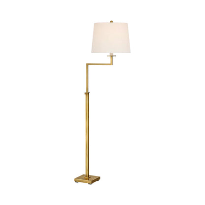 Greer Floor Lamp in Hand-Rubbed Antique Brass.