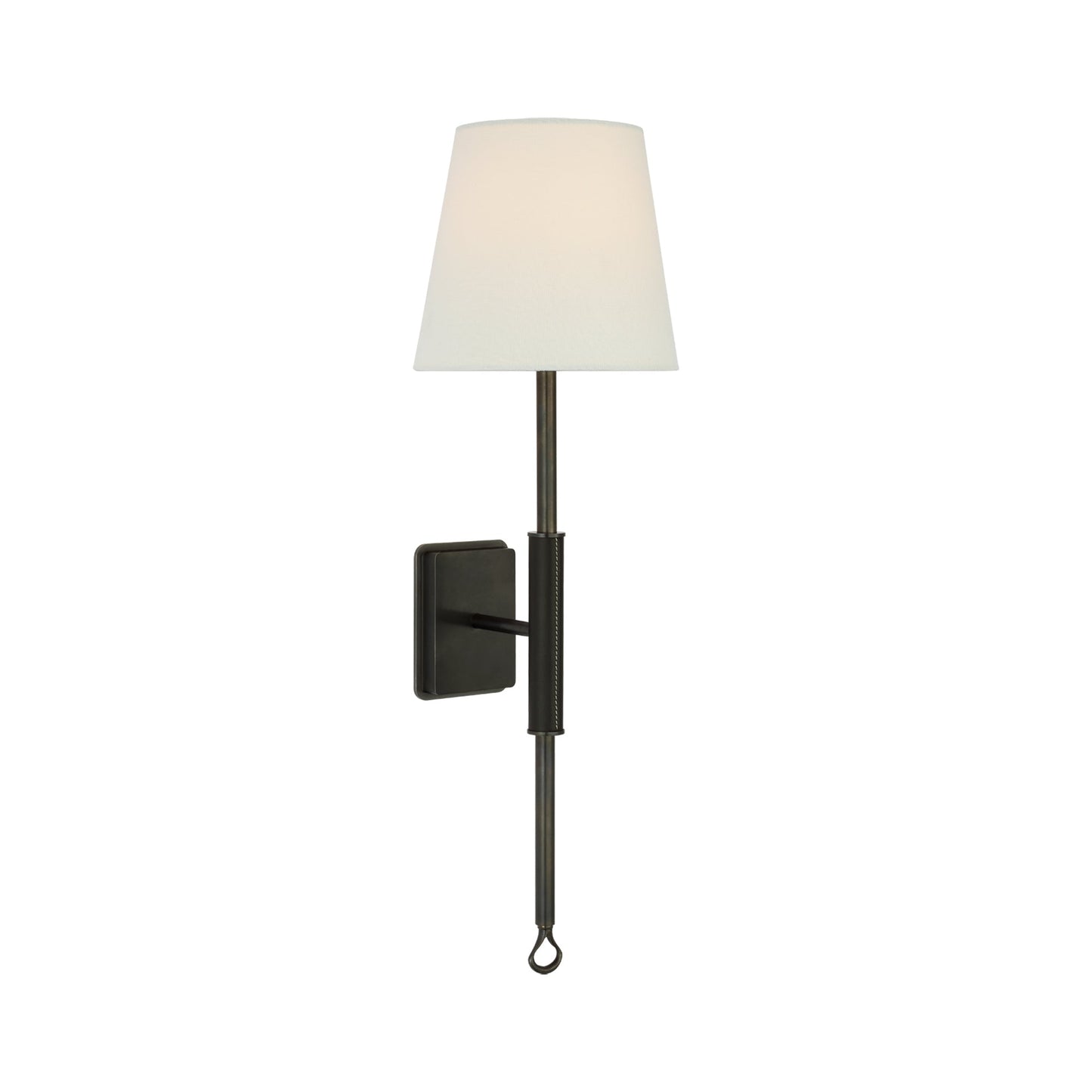 Griffin Wall Light in Bronze/Chocolate Leather (21-Inch).