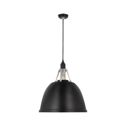 Gunner Pendant Light in Black/Polished Aluminum (22-Inch).