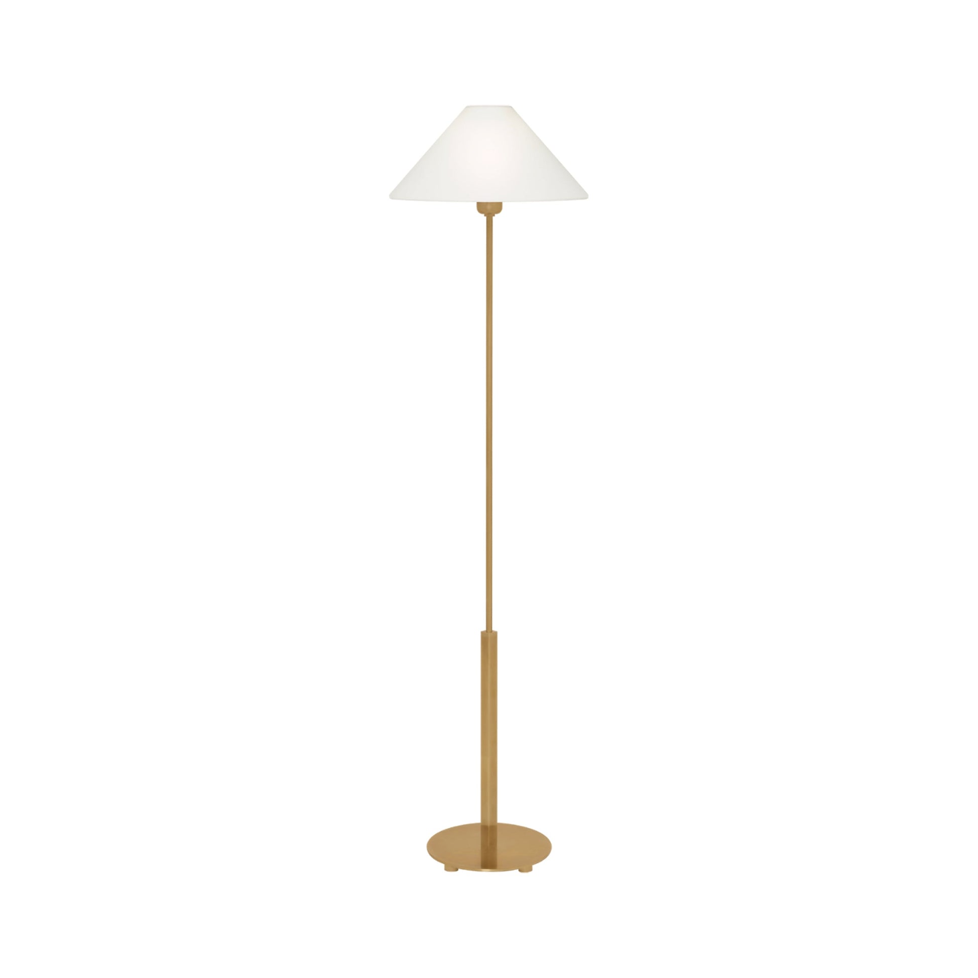 Hackney Floor Lamp in Hand-Rubbed Antique Brass (Corded).
