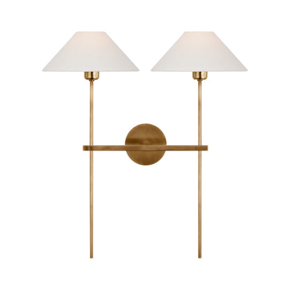 Hackney Tail Wall Light in Hand-Rubbed Antique Brass (2-Light).