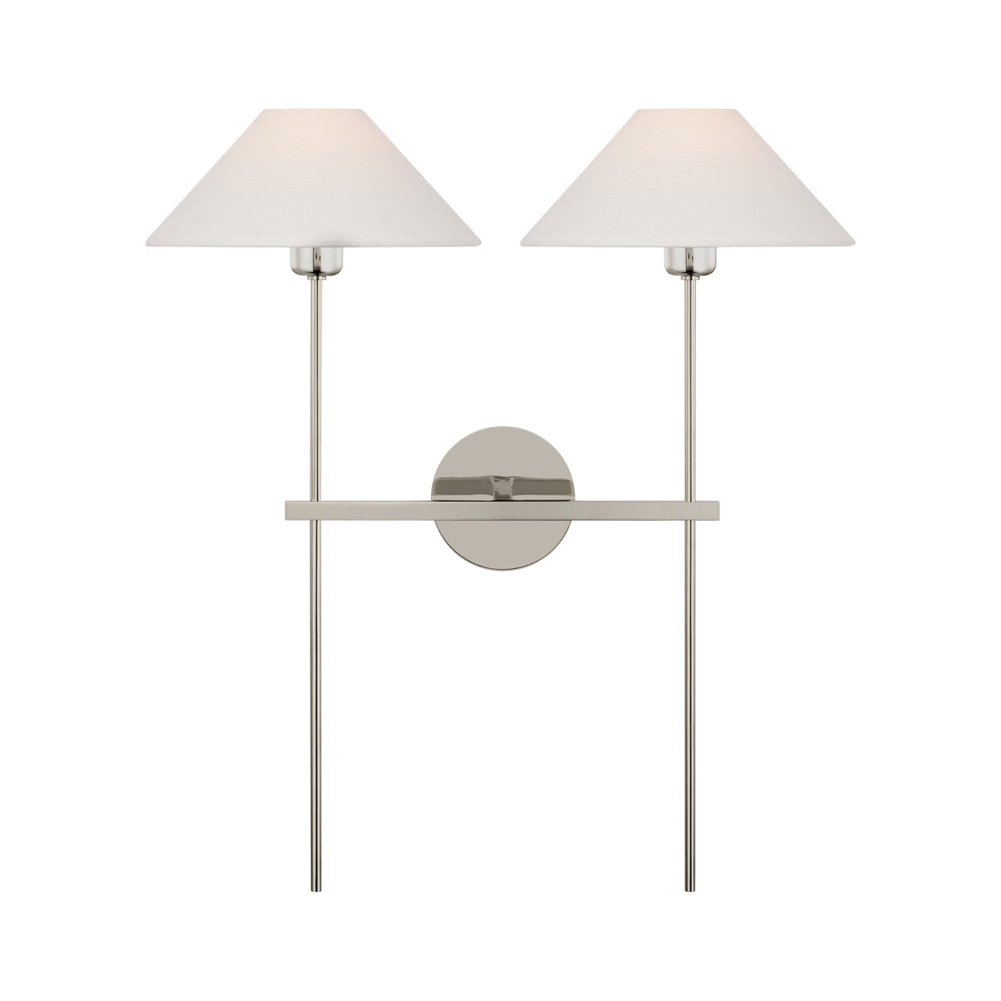 Hackney Tail Wall Light in Polished Nickel (2-Light).