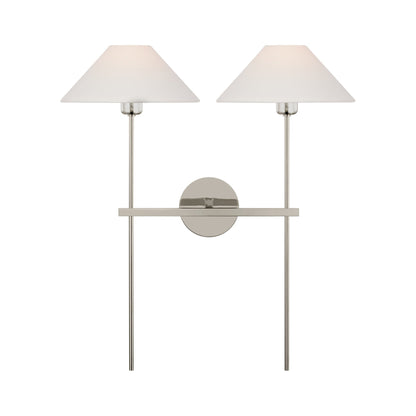 Hackney Tail Wall Light in Polished Nickel (2-Light).