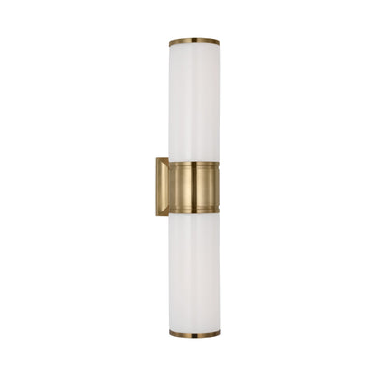 Halford LED Bath Wall Light in Antique-Burnished Brass (22.25-Inch).