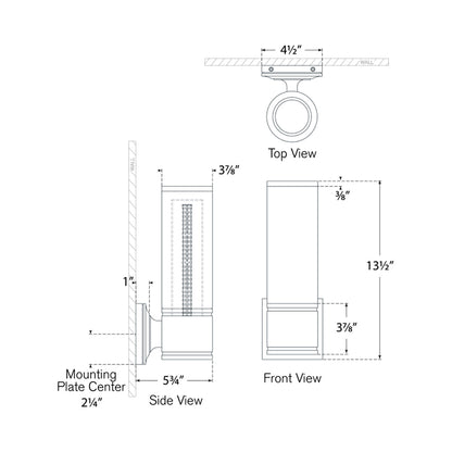 Halford LED Bath Wall Light - line drawing.