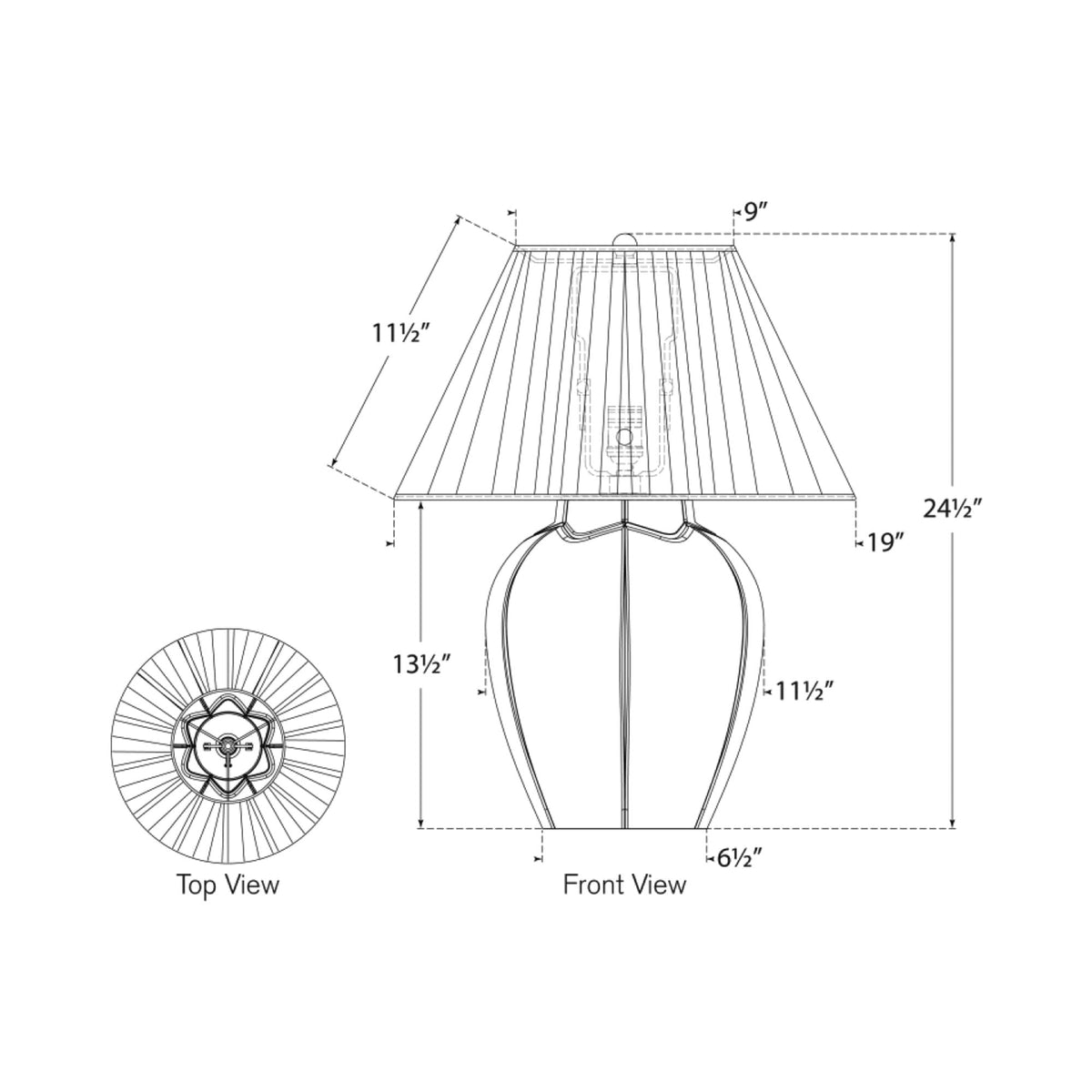 Halpern Table Lamp - line drawing.