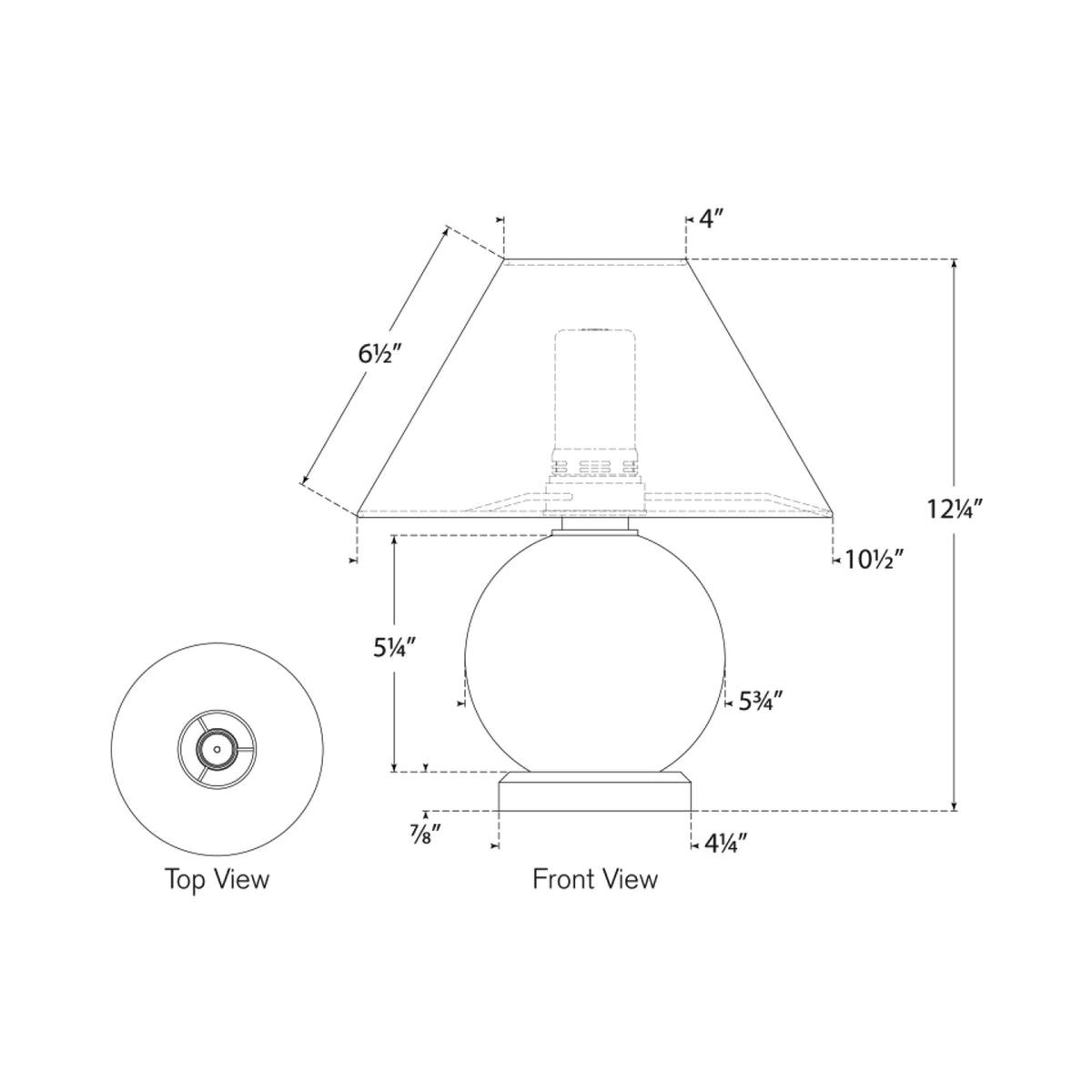 Hardwick LED Rechargeable Table Lamp - line drawing.