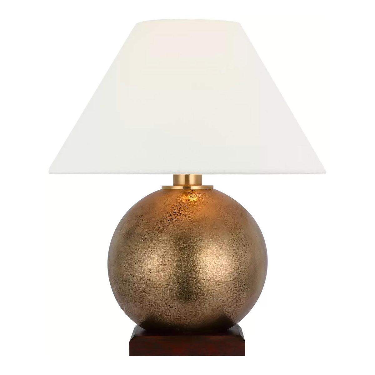 Hardwick Table Lamp in Museum Brass and Natural Rift Oak (19-Inch).