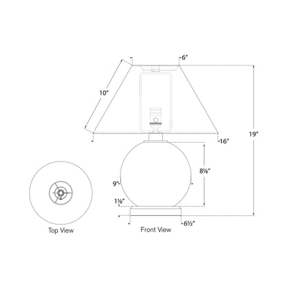Hardwick Table Lamp - line drawing.