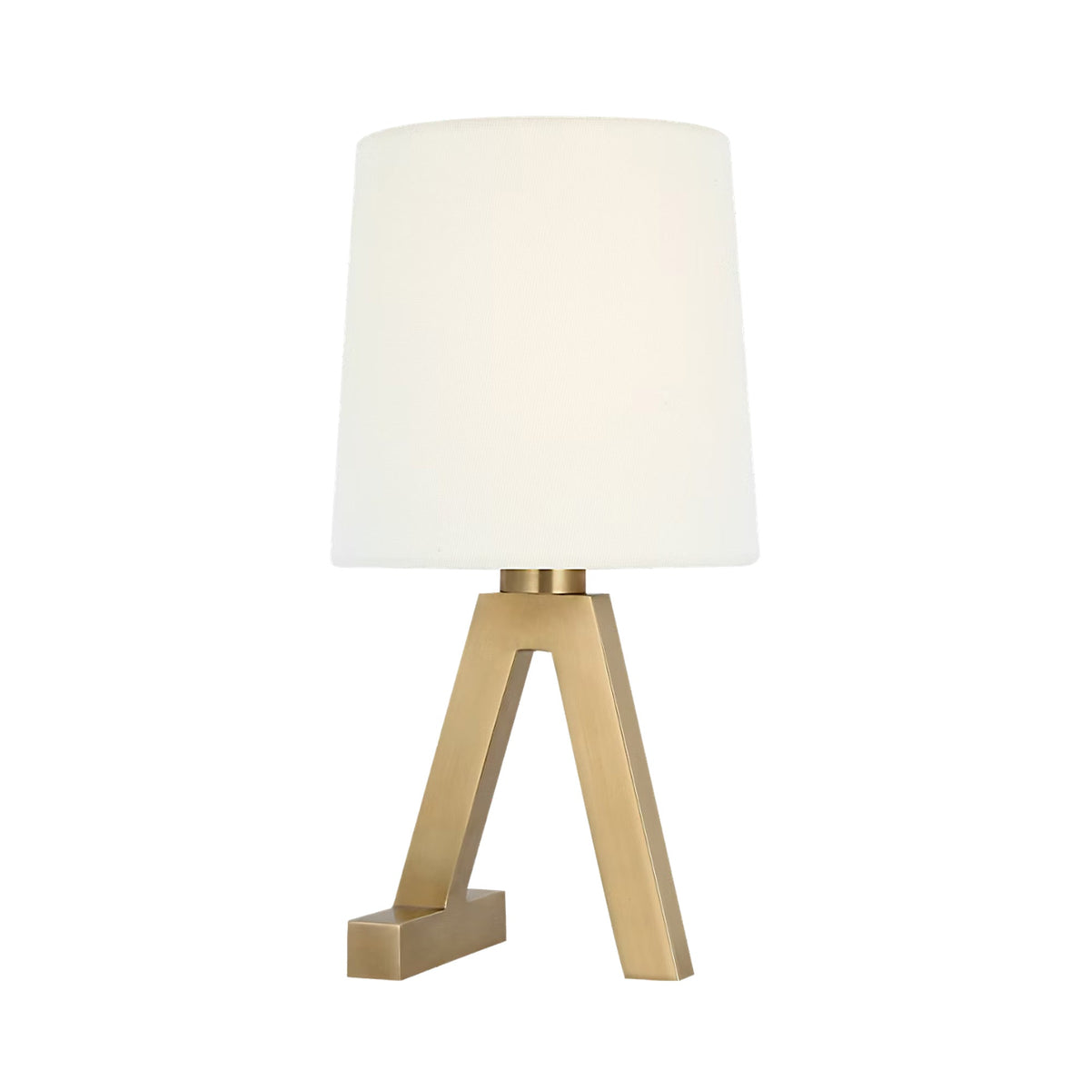 Hedger LED Table Lamp in Natural Brass.