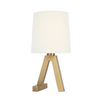 Hedger LED Table Lamp in Natural Brass.