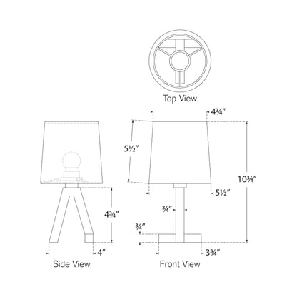 Hedger LED Table Lamp - line drawing.
