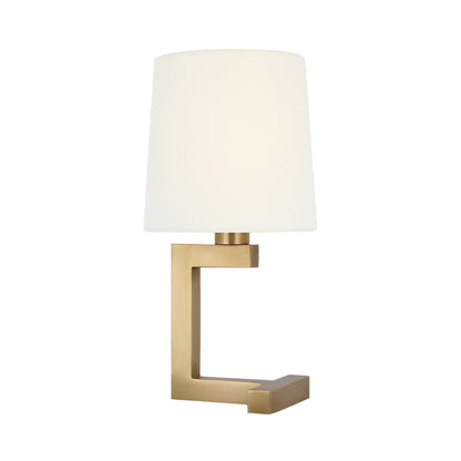 Hedger Square LED Table Lamp in Natural Brass.