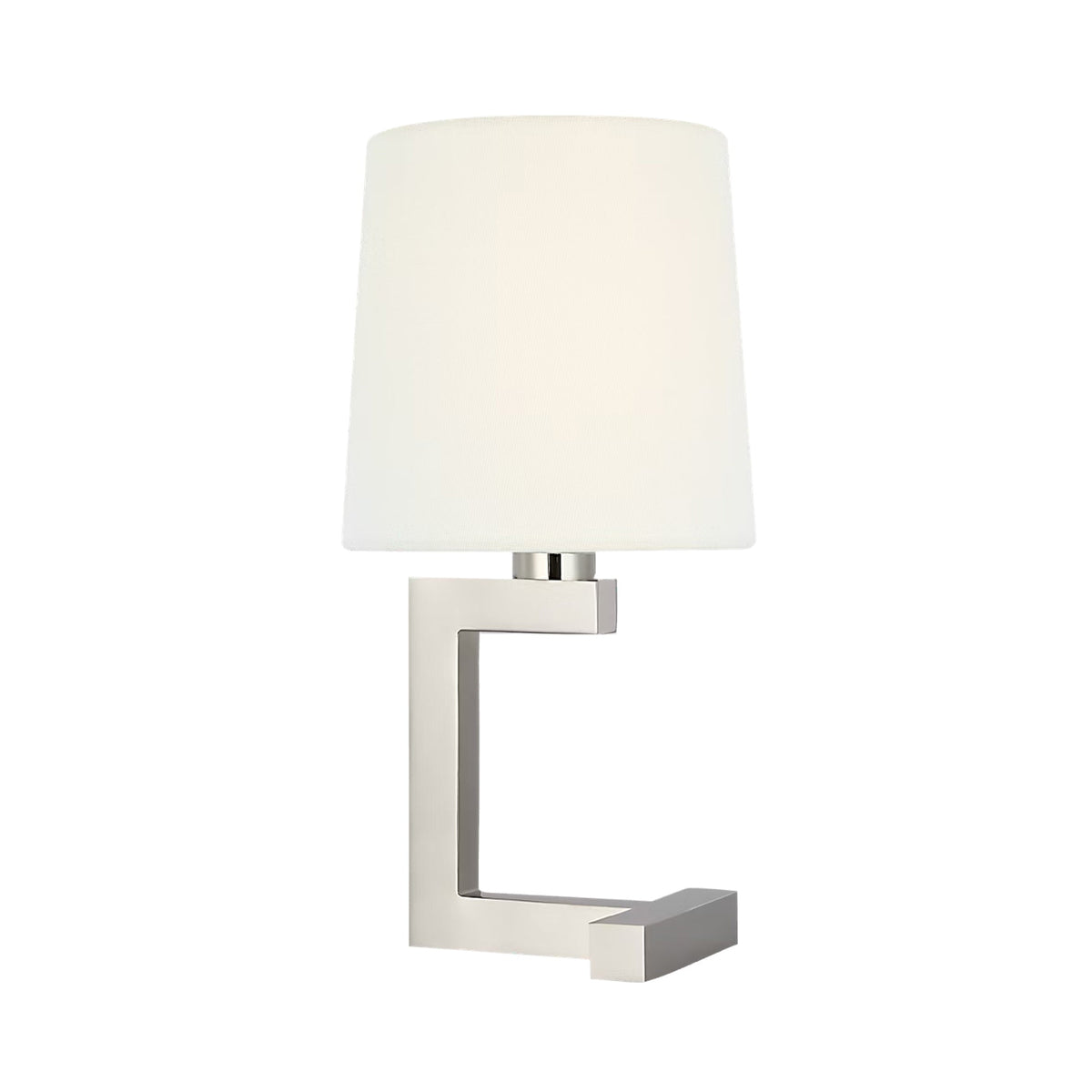 Hedger Square LED Table Lamp in Polished Nickel.