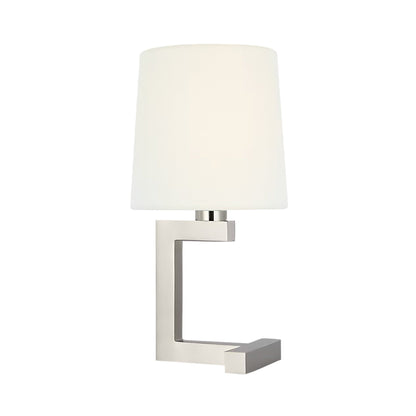 Hedger Square LED Table Lamp in Polished Nickel.