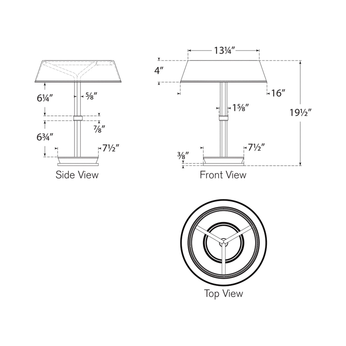 Hudson St. LED Table Lamp - line drawing.