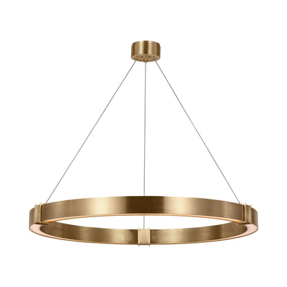 Hughes LED Chandelier in Natural Brass.