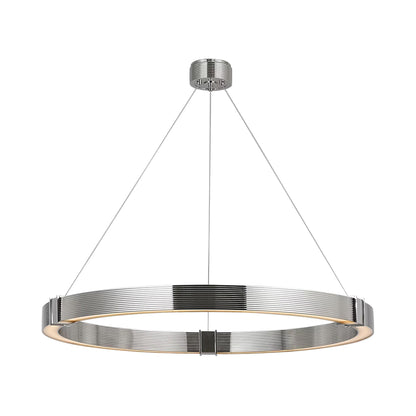 Hughes LED Chandelier in Polished Nickel.