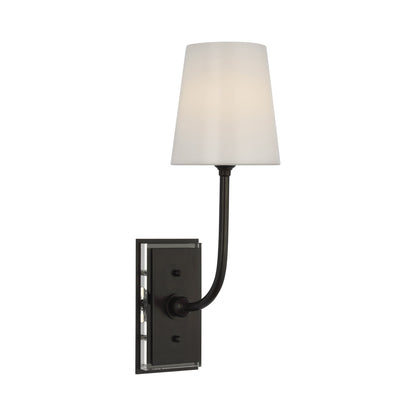Hulton LED Rechargeable Wall Light in Bronze (White Glass).