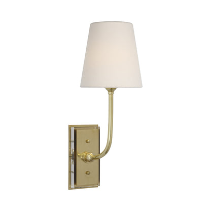 Hulton LED Rechargeable Wall Light in Hand-Rubbed Antique Brass (Linen).