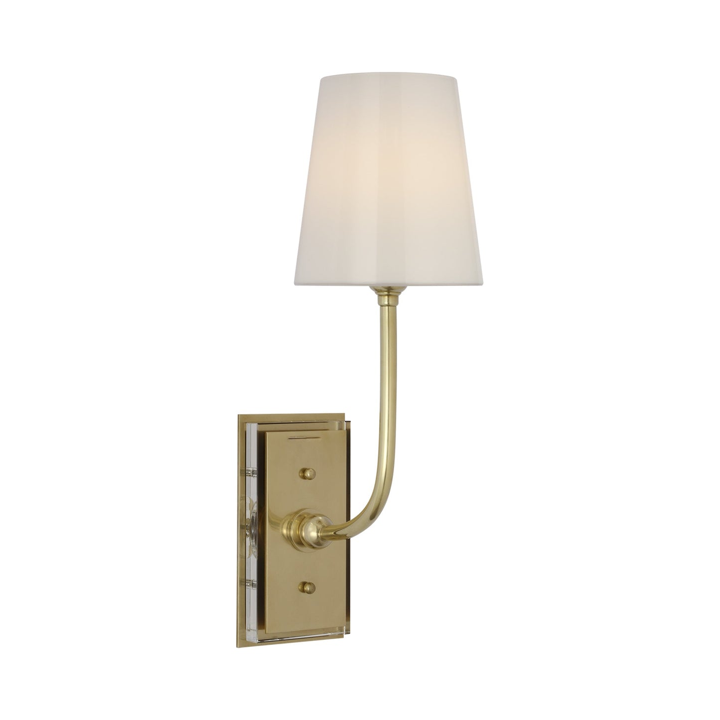 Hulton LED Rechargeable Wall Light in Hand-Rubbed Antique Brass (White Glass).