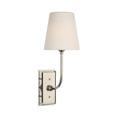 Hulton LED Rechargeable Wall Light in Polished Nickel (Linen).