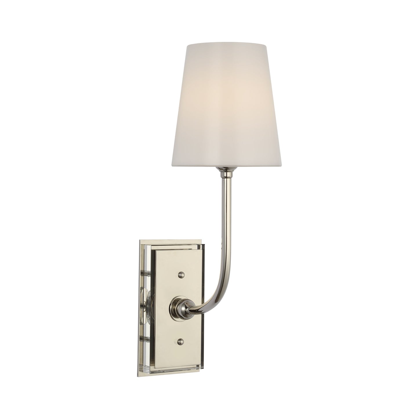 Hulton LED Rechargeable Wall Light in Polished Nickel (White Glass).