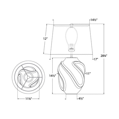 Idalia Table Lamp - line drawing.