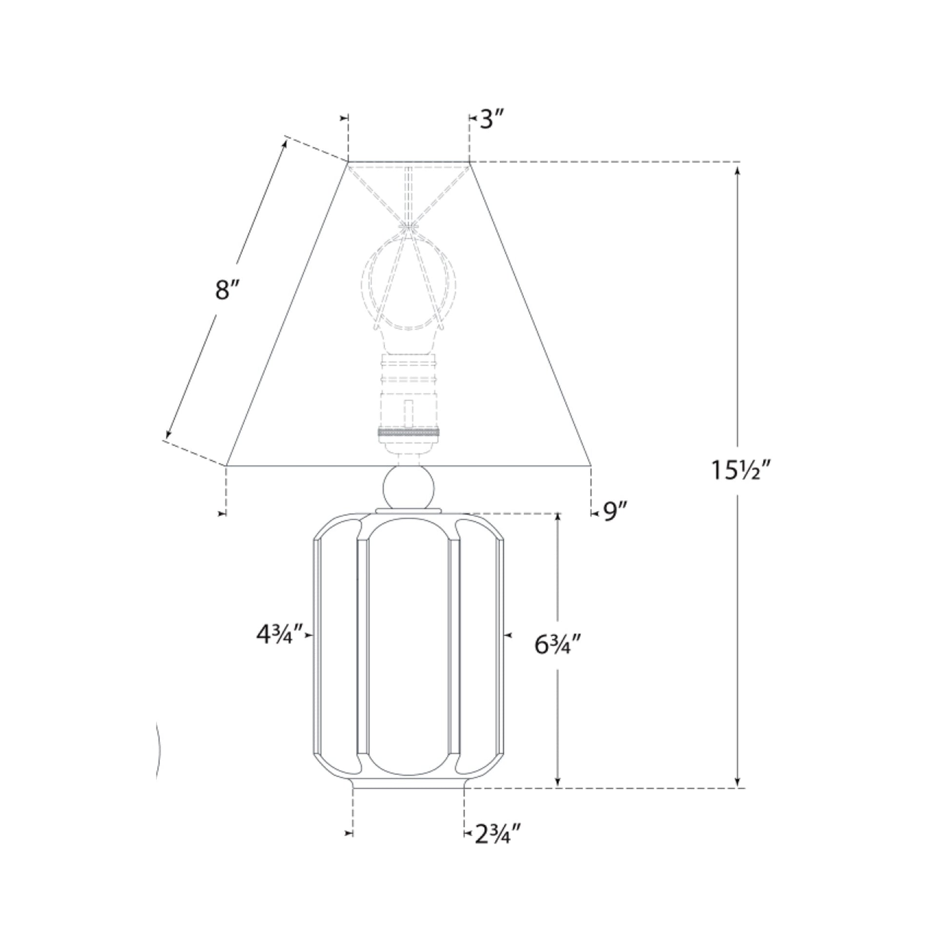 Iota Table Lamp - line drawing.
