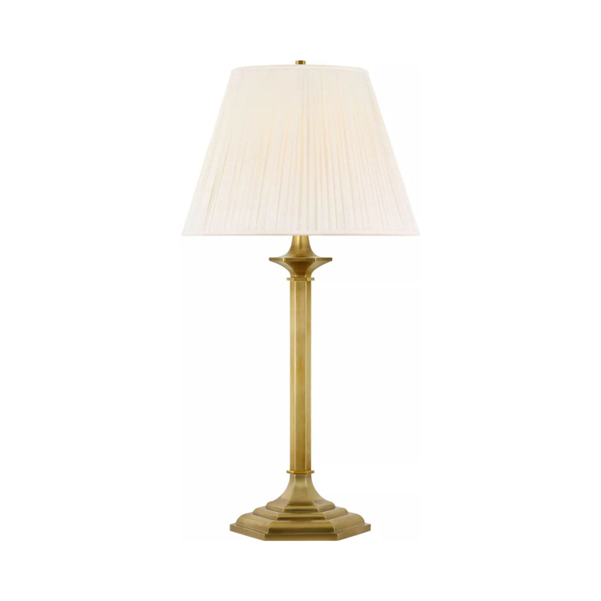 Irving Table Lamp in Natural Brass.