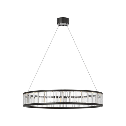 Iterna LED Ring Chandelier in Modern Iron/Crystal (30-Inch).