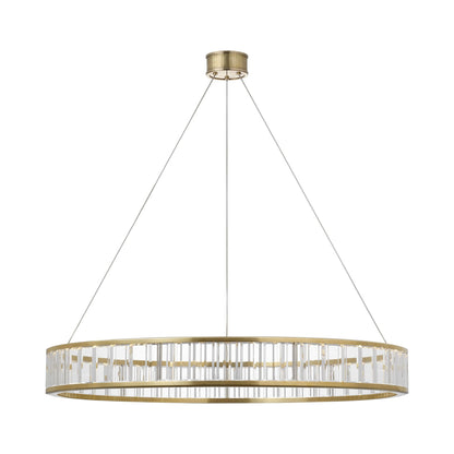 Iterna LED Ring Chandelier in Antique-Burnished Brass/Crystal (40-Inch).