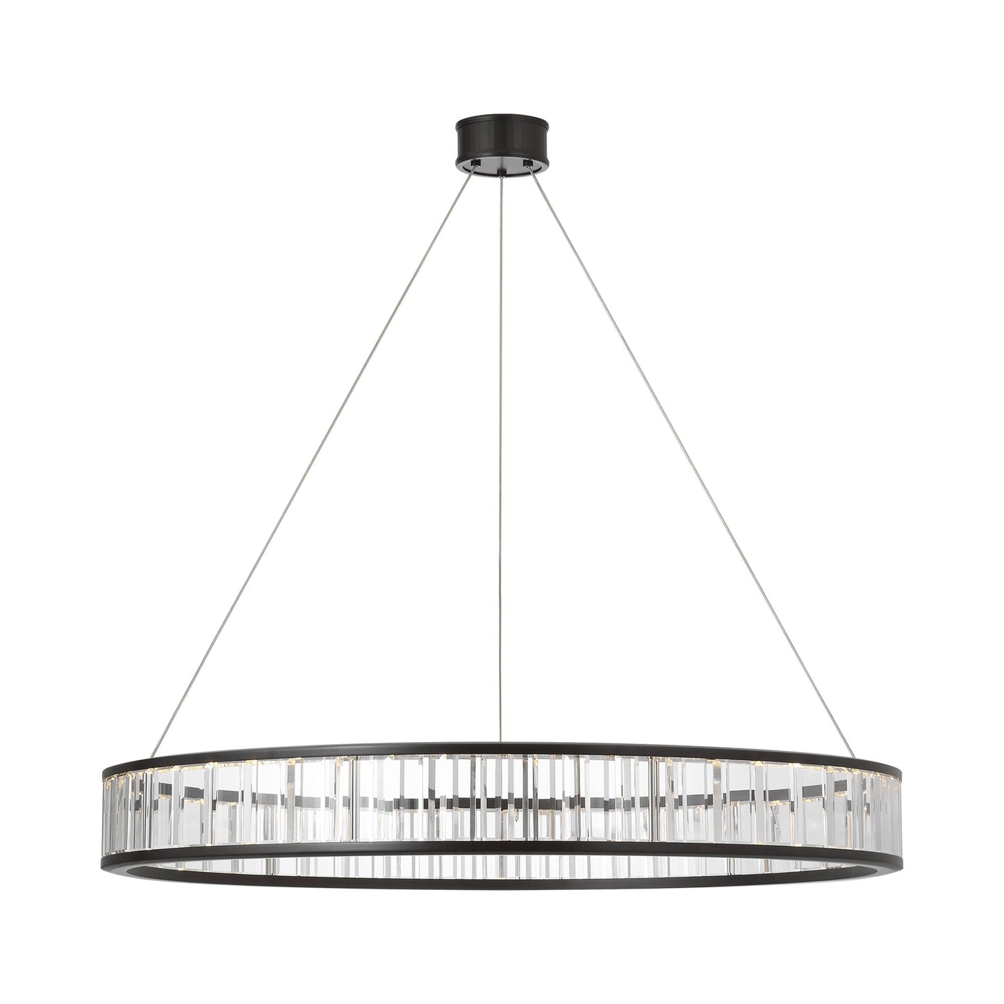 Iterna LED Ring Chandelier in Modern Iron/Crystal (40-Inch).