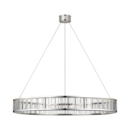 Iterna LED Ring Chandelier in Polished Nickel/Crystal (40-Inch).