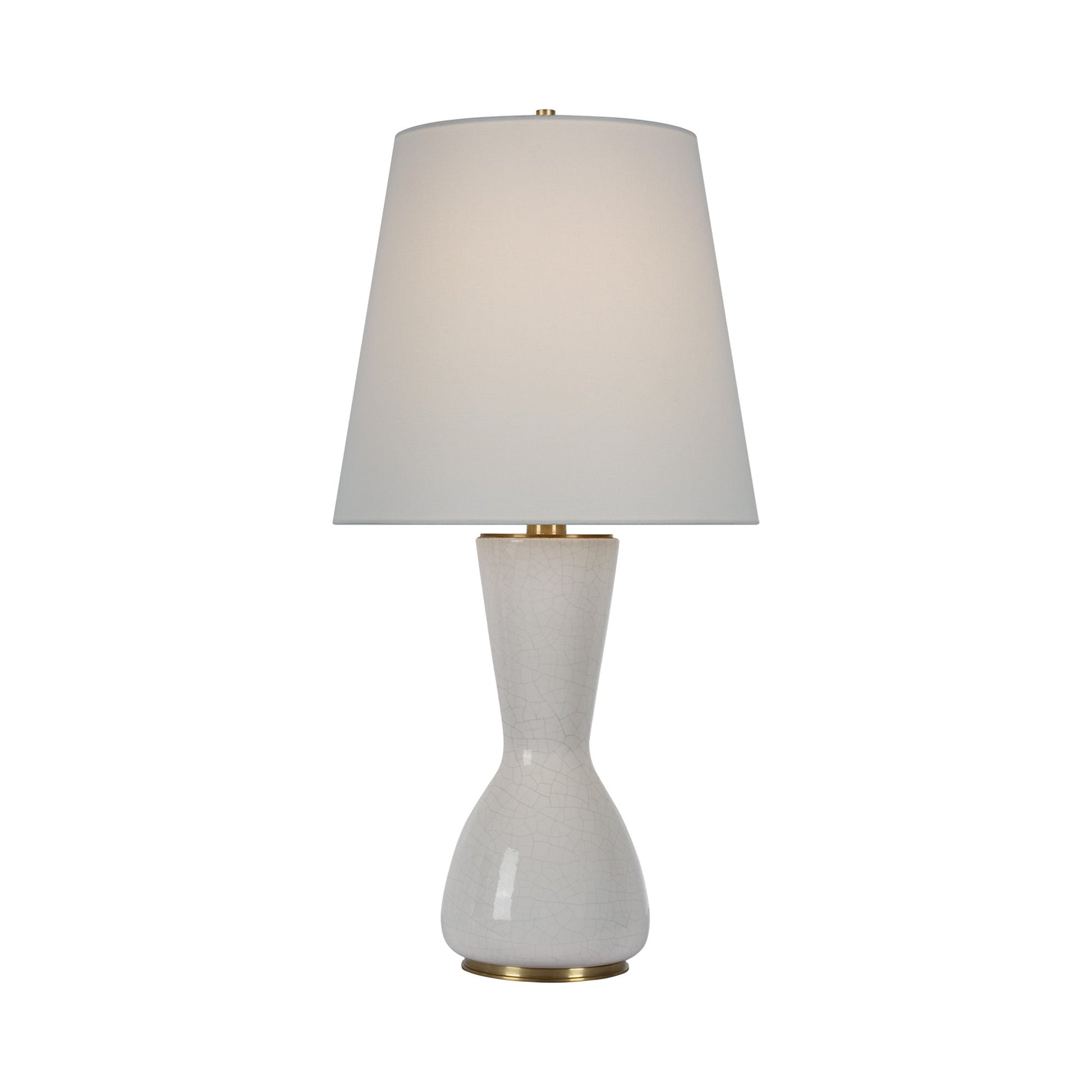 Jess Table Lamp in Crackled Ivory.