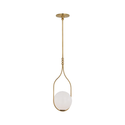 Jodo LED Pendant Light in Hand-Rubbed Antique Brass (8.75-Inch).