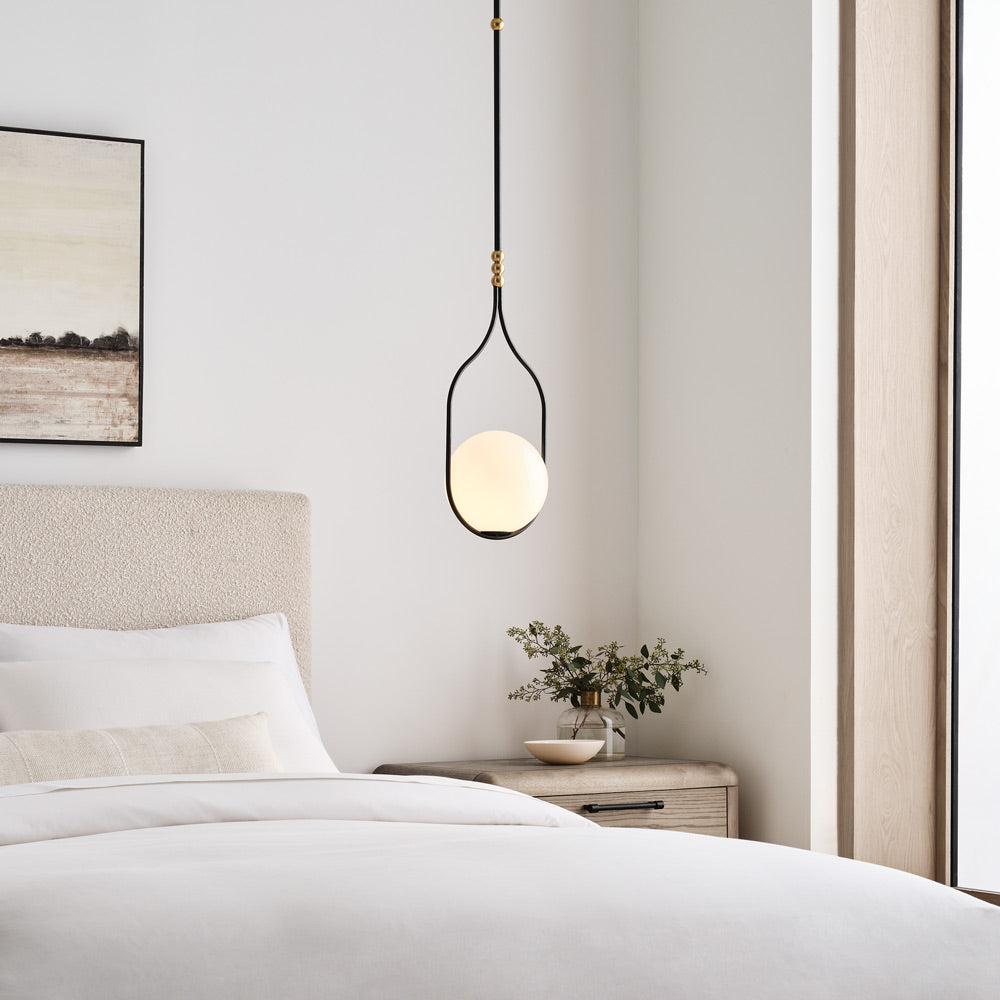 Jodo LED Pendant Light in bedroom.