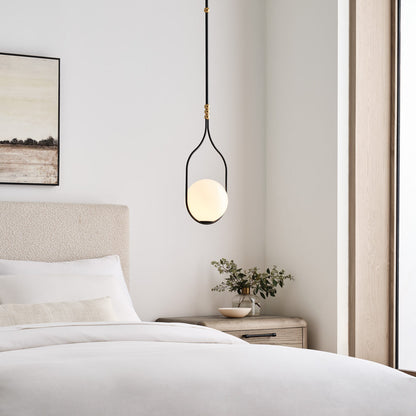 Jodo LED Pendant Light in bedroom.
