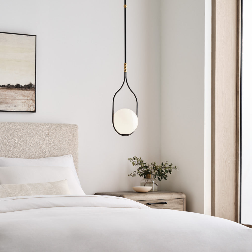 Jodo LED Pendant Light in bedroom.