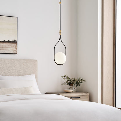 Jodo LED Pendant Light in bedroom.