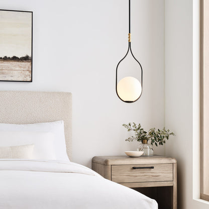 Jodo LED Pendant Light in bedroom.