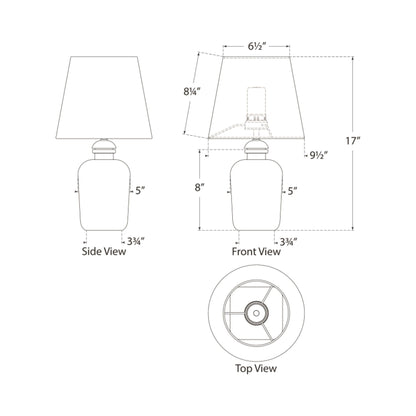 Josy LED Rechargeable Table Lamp - line drawing.