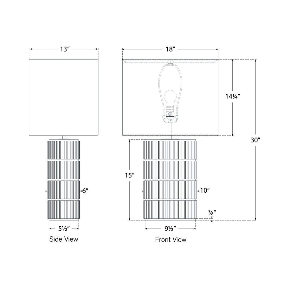 Kapittel Table Lamp - line drawing.