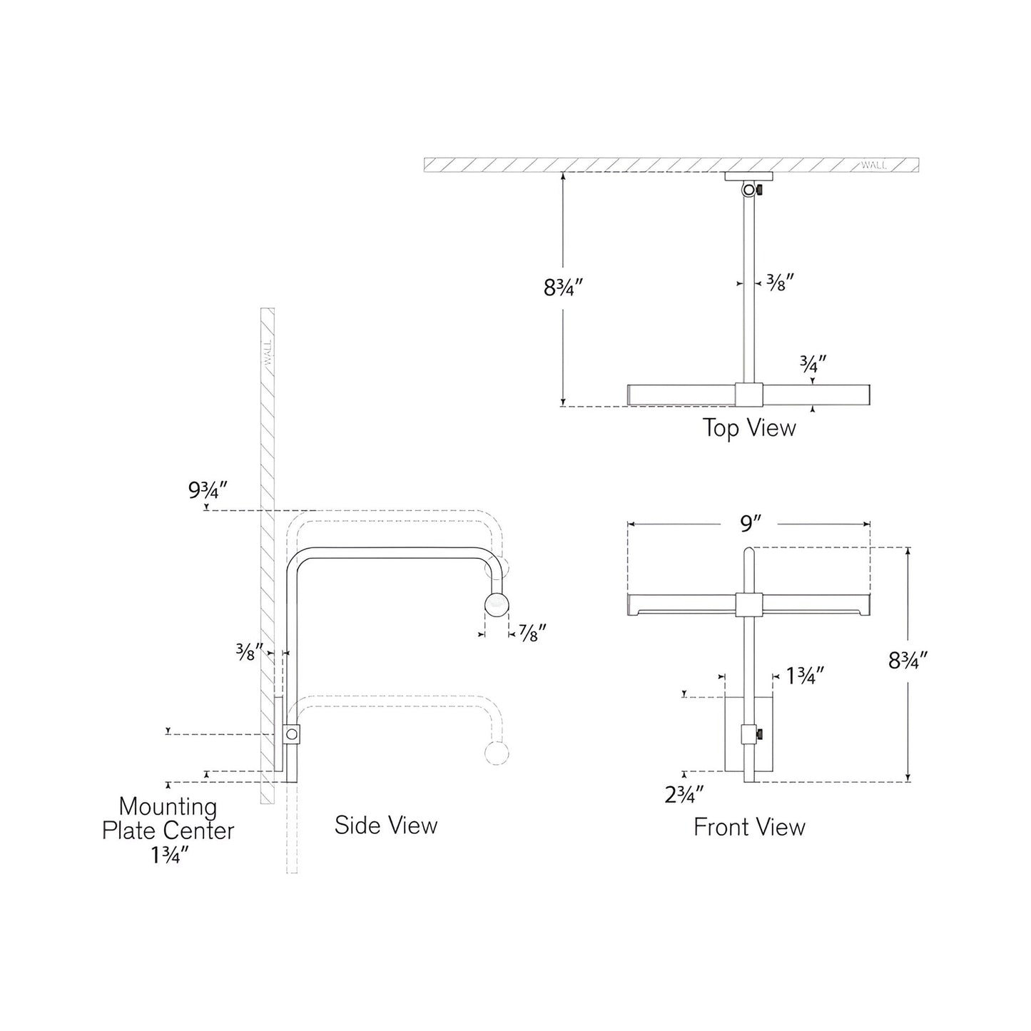 Kidd LED Picture Light - line drawing.