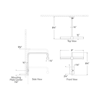 Kidd LED Picture Light - line drawing.