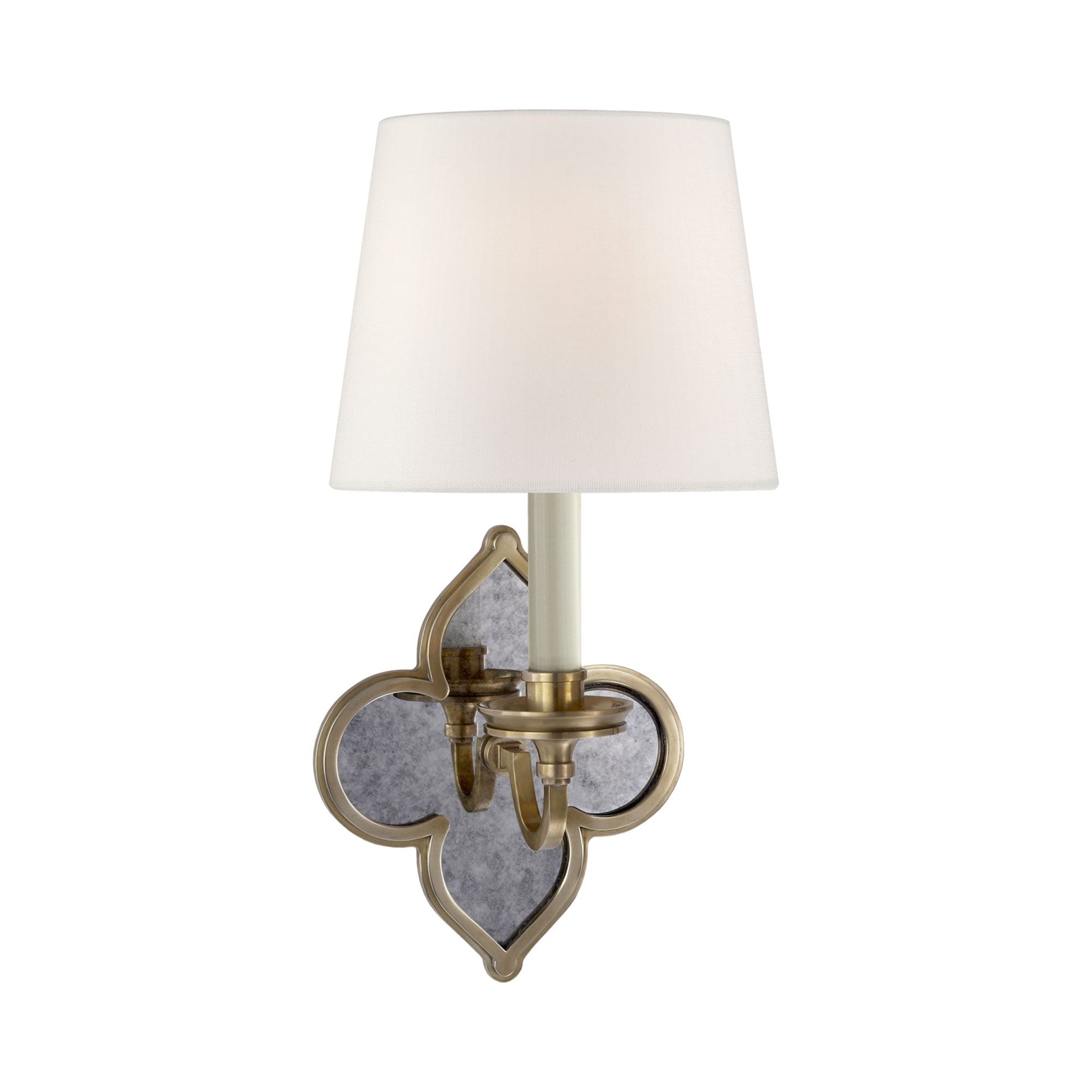 Lana Wall Light in Natural Brass (Linen).